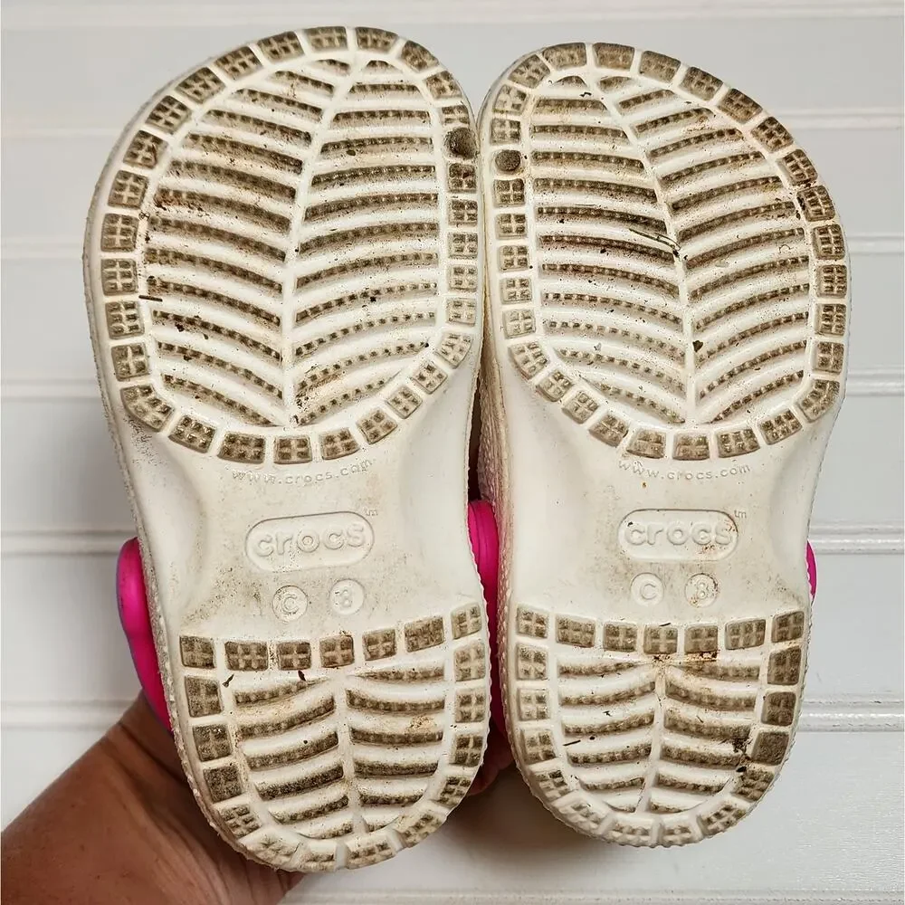 Crocs Kids Fun Lab Jojo Siwa Clogs Sandals Size 8 Toddler Glitter White